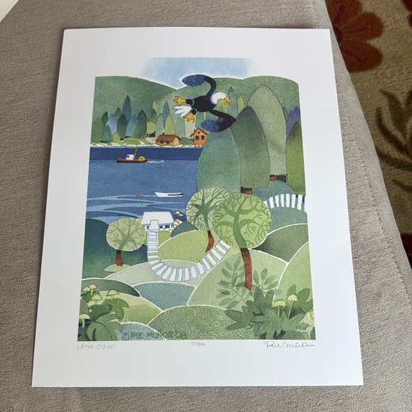 Rie Munoz RIE MUNOZ ''LENA COVE'' 2008 SIGNED PRINT 16.5''X13'' SHEET. - Picture 1 of 6